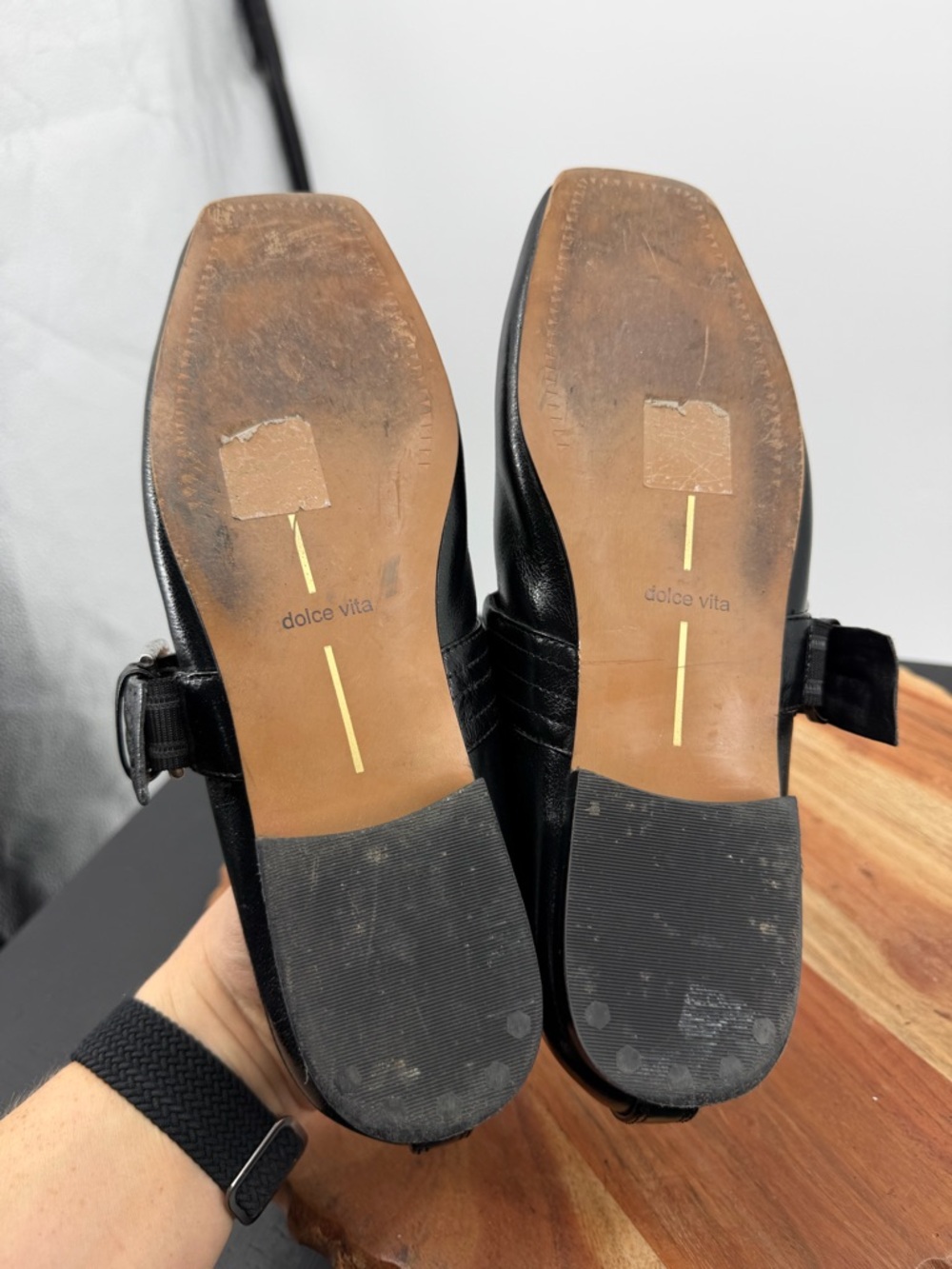 Dolce Vita Arora ballet flats black leather Mary Jane buckle sz 7.5 square toe - Picture 5 of 7